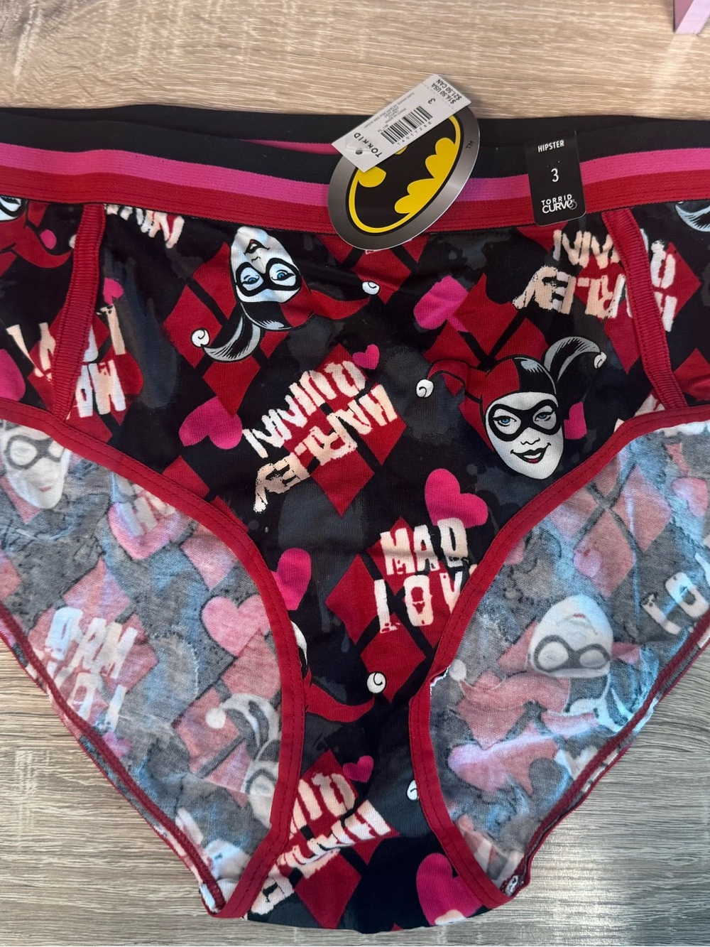 NWT Size 3 Torrid Harley Quinn Mad Love Hipster Panties Plus size